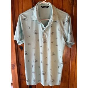 Travis Mathew Polo Shirt Mens Medium Desert Print Golf Casual size Medium